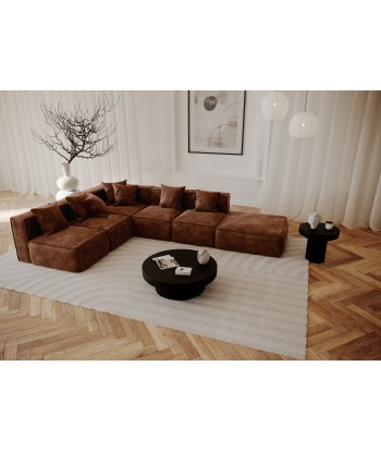 Canapé modulable XL ROLF Tissu effet cuir vintage 50-70% off 