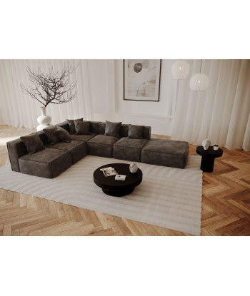 Canapé modulable XL ROLF Tissu effet cuir vintage 50-70% off 