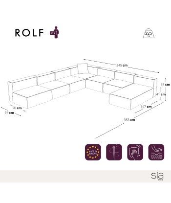 Canapé panoramique modulable XXL ROLF Velours côtelé Par le système avancé 