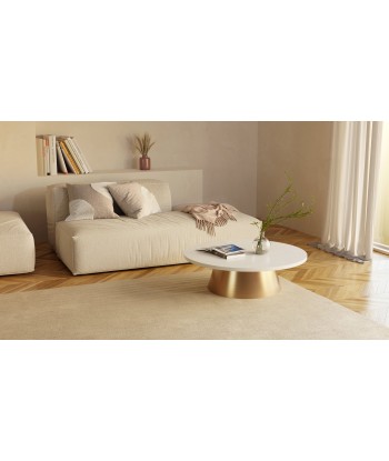 Table basse GINA Marbre blanc pieds effet laiton 50% de réduction en Octobre 2024