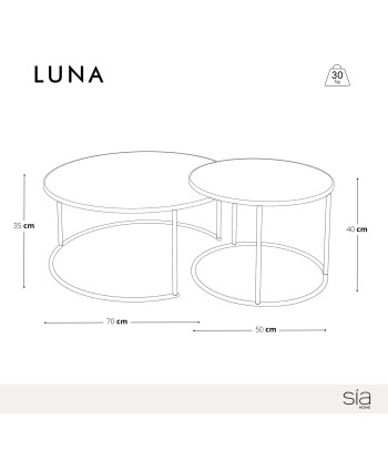 Table basse LUNA Pieds dorés Pour