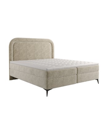 Ensemble de lit OLYMPE Velours texturé 160x200cm (tête de lit, sommier à coffres, matelas et surmatelas) outlet