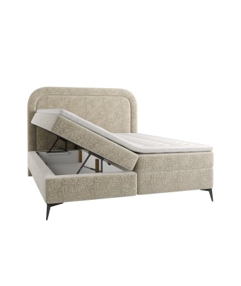 Ensemble de lit OLYMPE Velours texturé 160x200cm (tête de lit, sommier à coffres, matelas et surmatelas) outlet