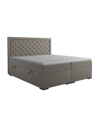 Ensemble de lit MELIA Tissu tramé toucher doux 160x200cm (tête de lit, sommier à coffres, matelas et surmatelas) Venez acheter