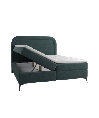 Ensemble de lit OLYMPE Velours texturé 160x200cm (tête de lit, sommier à coffres, matelas et surmatelas) outlet