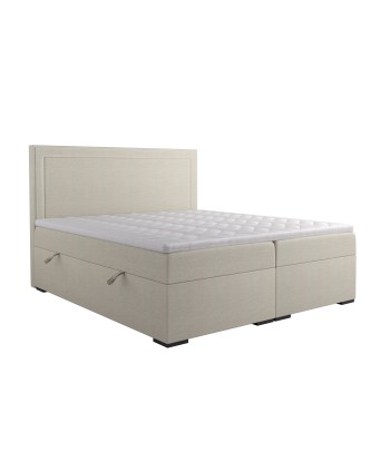 Ensemble de lit AGLAE Tissu tramé toucher doux 160x200cm (tête de lit, sommier à coffres, matelas et surmatelas) Venez acheter