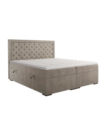 Ensemble de lit MELIA Velours 160x200cm (tête de lit, sommier à coffres, matelas et surmatelas) prix pour 