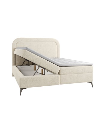 Ensemble de lit OLYMPE Velours texturé 160x200cm (tête de lit, sommier à coffres, matelas et surmatelas) outlet