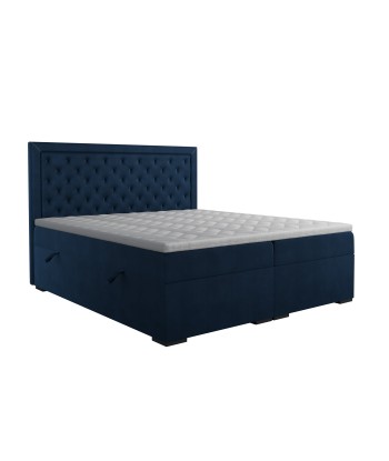 Ensemble de lit MELIA Velours 160x200cm (tête de lit, sommier à coffres, matelas et surmatelas) prix pour 