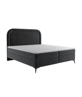 Ensemble de lit OLYMPE Velours texturé 160x200cm (tête de lit, sommier à coffres, matelas et surmatelas) outlet