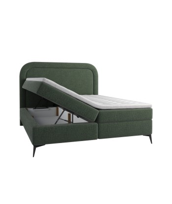 Ensemble de lit OLYMPE Velours texturé 160x200cm (tête de lit, sommier à coffres, matelas et surmatelas) outlet