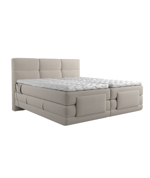 Ensemble de lit HESTIA Tissu tramé 180x200 (Tête de lit, surmatelas, sommier à relaxation électrique et matelas à ressorts ensachés) Comment ça marche