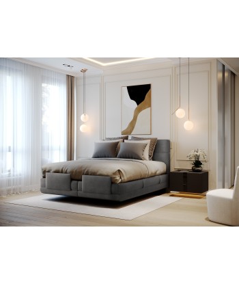 Ensemble de lit HESTIA Velours 180x200 (tête de lit, surmatelas, sommier à relaxation électrique et matelas à ressorts ensachés) 50% de réduction en Octobre 2024