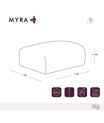 Pouf MYRA Velours côtelé brillant des détails fins