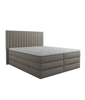 Ensemble de lit CASSIOPE Tissu tramé toucher doux 180x200cm (tête de lit, sommier à coffres, surmatelas et matelas à ressorts ensachés) Jusqu'à 80% De Réduction