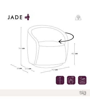 Fauteuil pivotant JADE Velours Véritable concentré