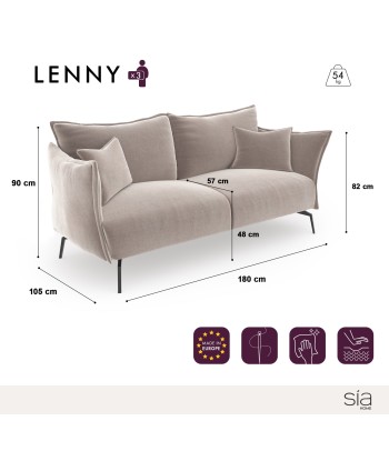 Canapé 3 places LENNY Velours à motifs la livraison gratuite