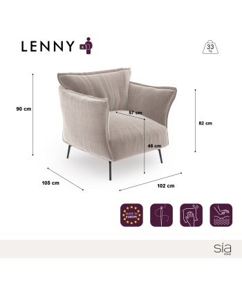 Fauteuil LENNY Velours à motifs suggérées chez