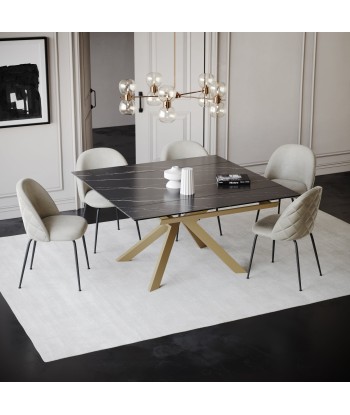 Table extensible Narcisse pied doré 150x90x76cm hantent personnes