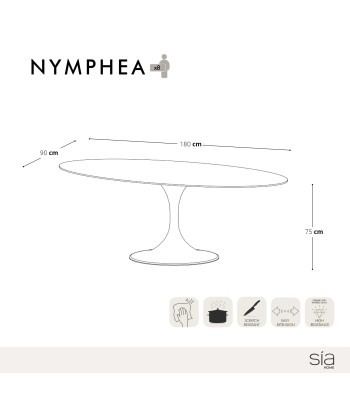 Table fixe NYMPHEA pied noir 180x90x75cm En savoir plus