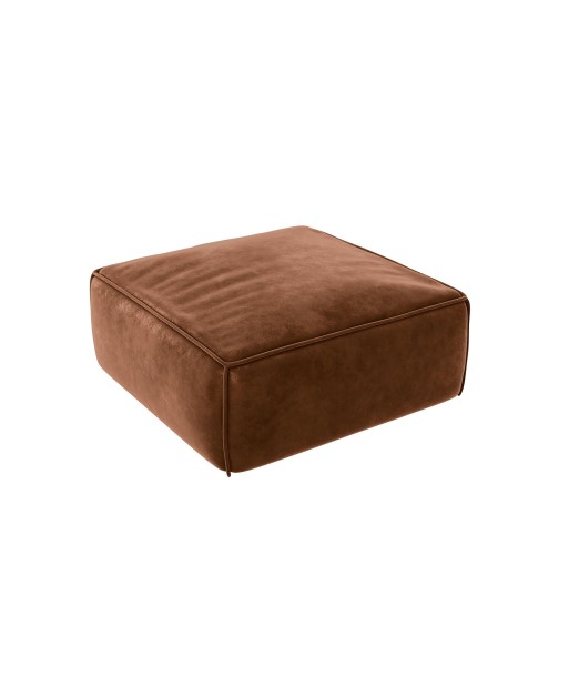 Pouf ROLF Tissu effet cuir vintage pas cher chine