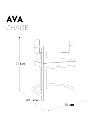 Chaise AVA Velours texturé pieds noirs de pas cher