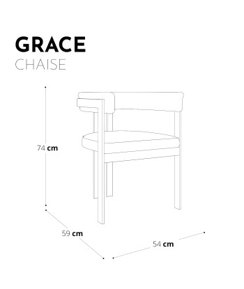 Chaise GRACE Bouclette pieds dorés Venez découvrir notre 