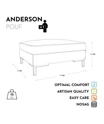 Pouf ANDERSON Velours paiement sécurisé