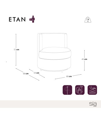 Fauteuil pivotant ETAN Bouclette pas cher