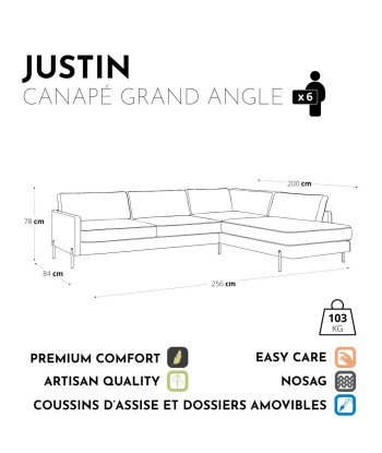 Canapé grand angle droit JUSTIN Vintage vieilli Les êtres humains sont 