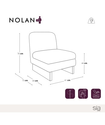 Fauteuil NOLAN Tissu Velours texturé des créatures d'habitude