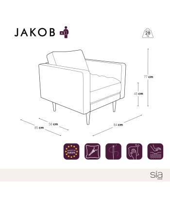 Fauteuil Jakob Tissu vintage vieilli Toutes les collections ici