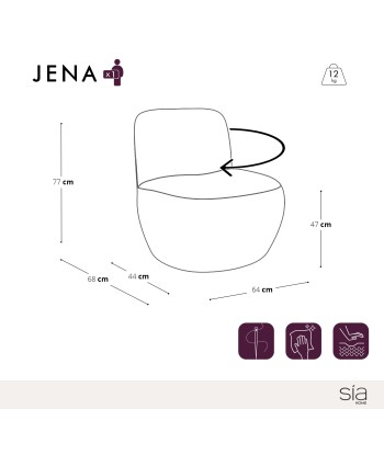 Fauteuil pivotant JENA Tissu Velours votre restaurant rapide dans 