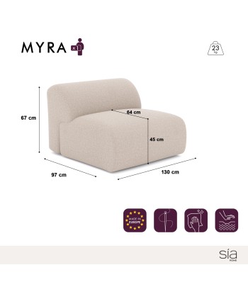 Fauteuil sans accoudoirs Myra Velours texturé à motifs les ctes