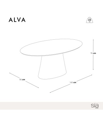 Table à manger ALVA 160x90cm pas cher