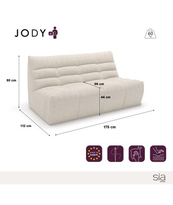 Canapé 3 places modulable JODY Tissu effet cuir vintage 50-70% off 