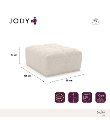 Pouf modulable JODY Tissu effet cuir vintage pas cher