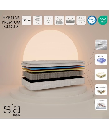 Matelas Hybride Premium Cloud 90x200cm solde