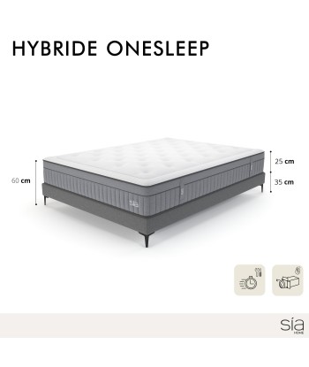 Ensemble matelas Hybride OneSleep Ressorts ensachés + Sommier 140x190cm solde