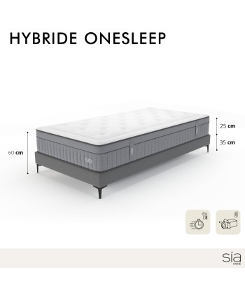 Ensemble matelas Hybride OneSleep Ressorts ensachés + Sommier 90x200cm Profitez des Offres !