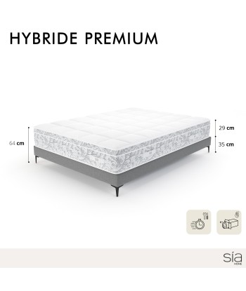 Ensemble matelas Hybride Premium Ressorts ensachés + Sommier 140x190cm basket pas cher