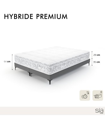 Ensemble matelas Hybride Premium 180x200cm Ressorts ensachés + 2 Sommiers 90x200cm paiement sécurisé