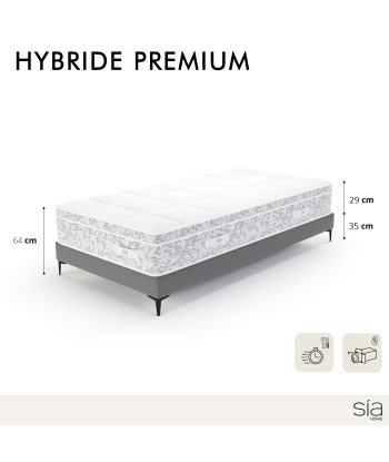 Ensemble matelas Hybride Premium Ressorts ensachés + Sommier 90x200cm l'achat 