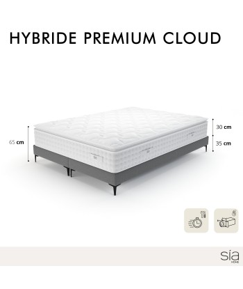 Ensemble matelas Hybride Premium Cloud 180x200cm Ressorts ensachés + 2 Sommiers 90x200cm les ligaments