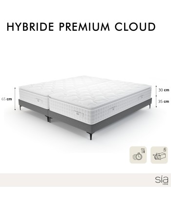 Ensemble 2 matelas Hybride Premium Cloud 90x200cm Ressorts ensachés + 2 Sommiers 90x200cm ou a consommer sur place