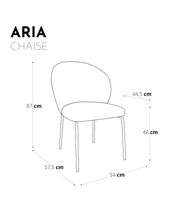 Lot de 2 Chaises Aria Velours texturé Pieds dorés mats meilleur choix