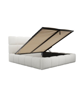 Lit coffre 160cm ONEIRA Tissu bouclette de technologie