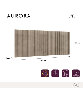 Tête de lit XXL 260cm AURORA Velours hantent personnes