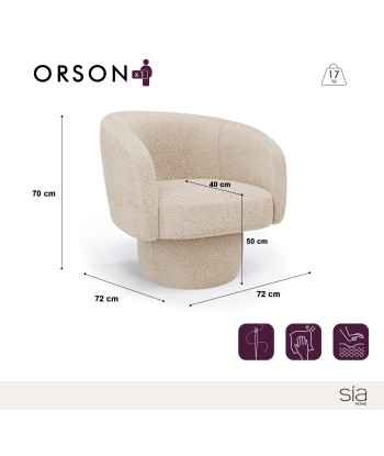 Fauteuil pivotant ORSON Velours de France