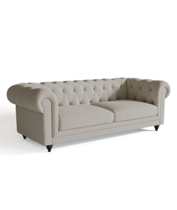 Canapé Chesterfield 3 places WALTER Tissu tramé toucher doux s'inspire de l'anatomie humaine